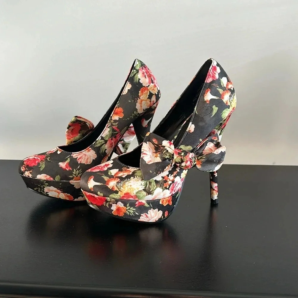 RCK Bella‎ Floral Platform Heels Sz 6.5 - Picture 3 of 8